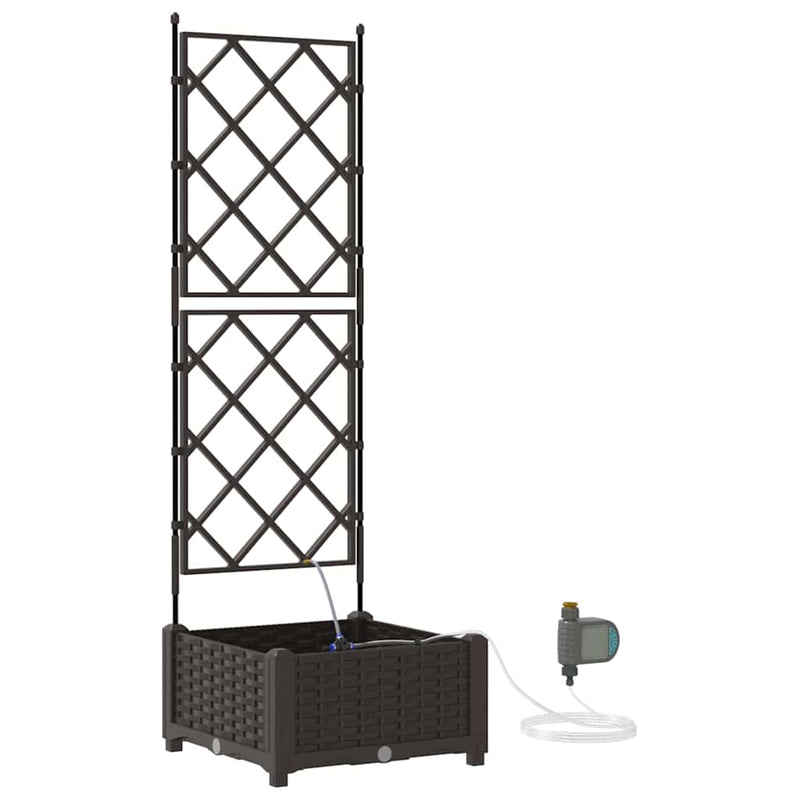 Afbeelding laden in galerijviewer, Vidaxl tuin bloempot bruin 40 x 40 x 126 cm staal
