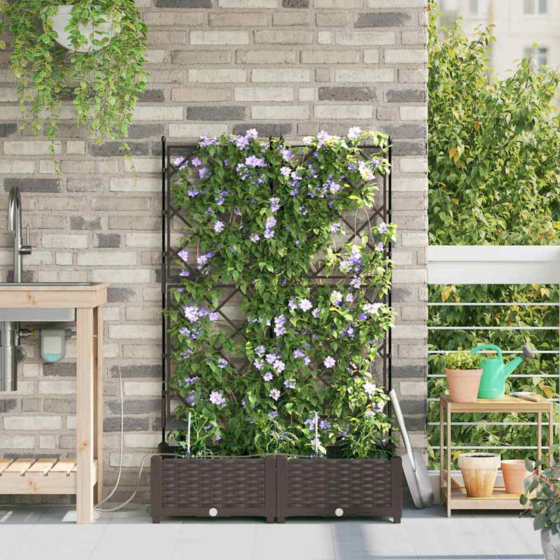 Chargez l'image dans la visionneuse de la galerie, Vidaxl tuin bloempot 2 pcs bruin staal

