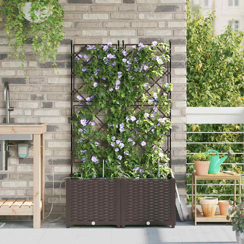 ギャラリービューアに画像をロードする, Vidaxl tuin bloempot 2 pcs bruin staal
