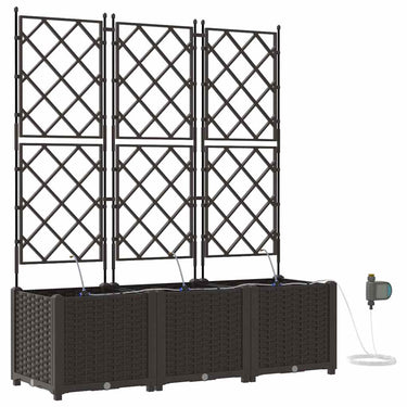 Vidaxl tuin bloempot 3 pcs bruin staal