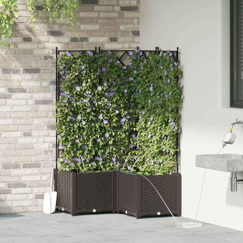 Chargez l'image dans la visionneuse de la galerie, Vidaxl tuin bloempot 3 pcs bruin staal
