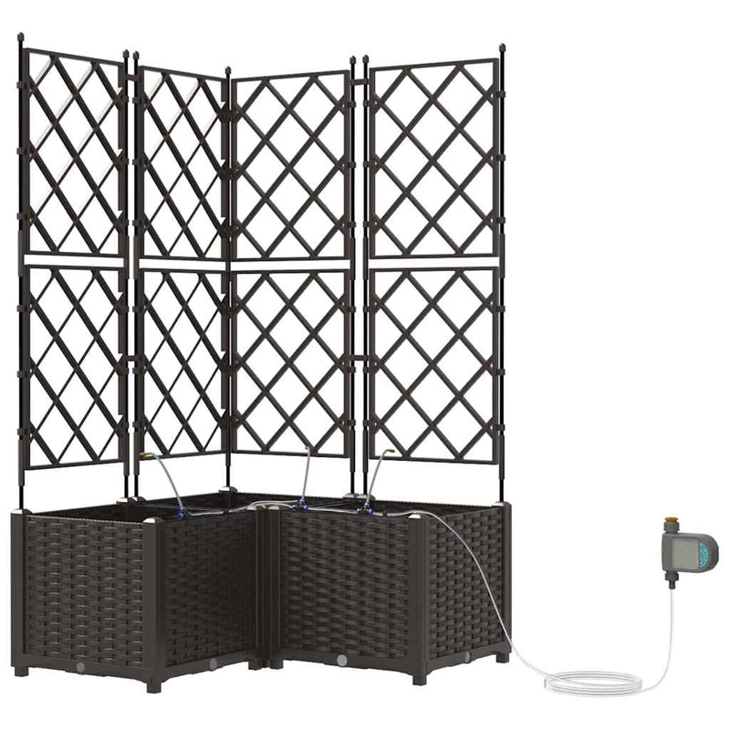 Chargez l'image dans la visionneuse de la galerie, Vidaxl tuin bloempot 3 pcs bruin staal
