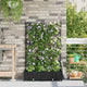 Vidaxl tuin bloempot 2 pcs zwart 80 x 40 x 125,5 cm staal
