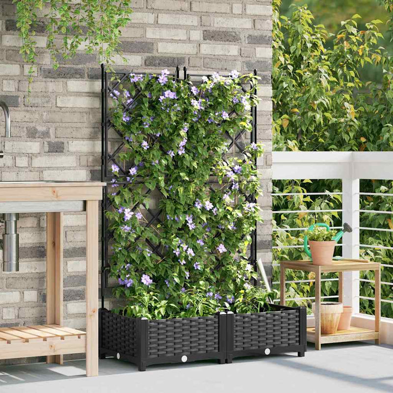 Afbeelding laden in galerijviewer, Vidaxl tuin bloempot 2 pcs zwart 80 x 40 x 125,5 cm staal
