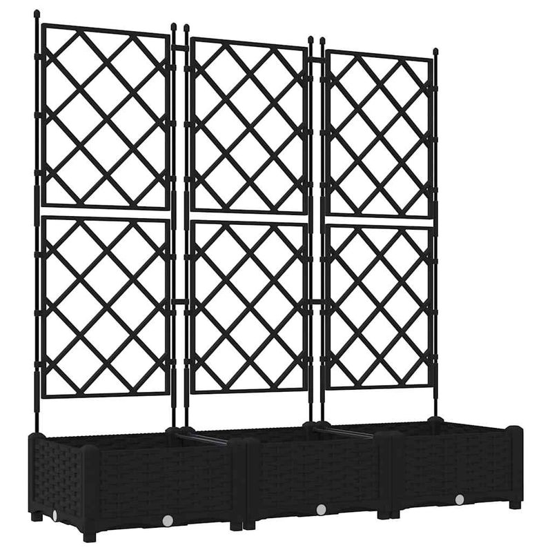 ギャラリービューアに画像をロードする, Vidaxl tuin bloempot 3 pcs zwart 120 x 40 x 125,5 cm staal
