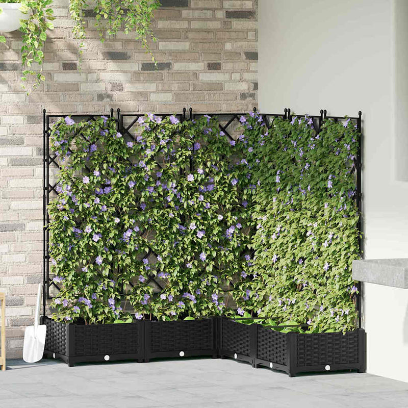 ギャラリービューアに画像をロードする, Vidaxl tuin bloempot 5 pcs zwart 120 x 120 x 125,5 cm staal
