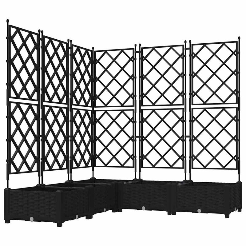 ギャラリービューアに画像をロードする, Vidaxl tuin bloempot 5 pcs zwart 120 x 120 x 125,5 cm staal
