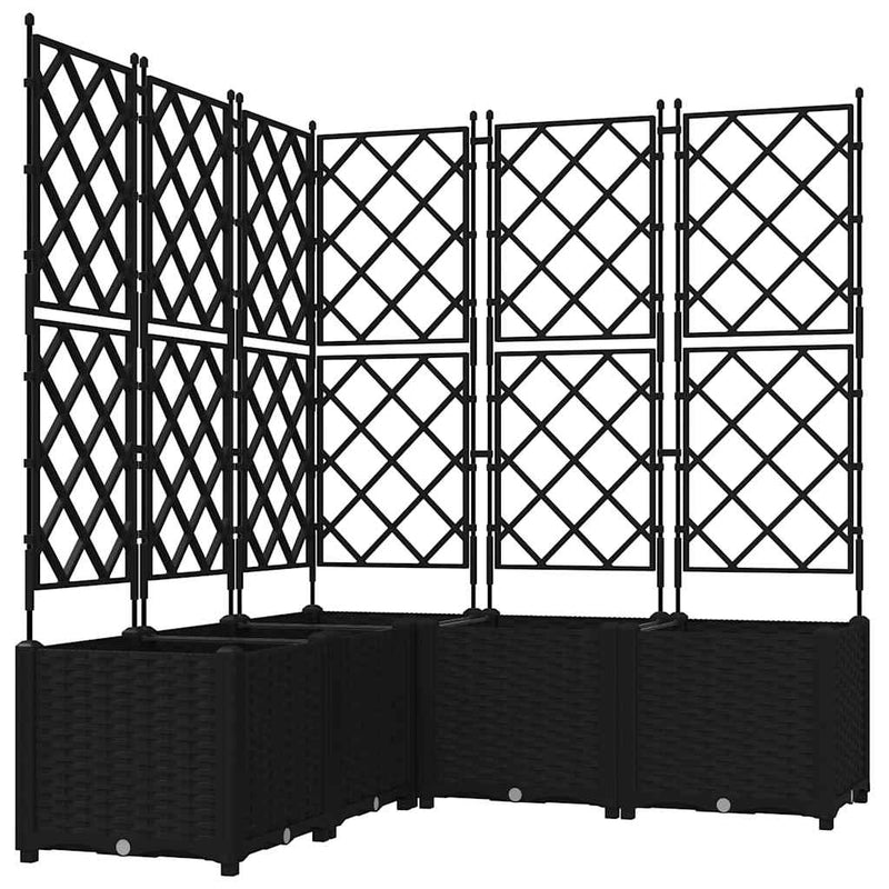 ギャラリービューアに画像をロードする, Vidaxl tuin bloempot 5 pcs zwart 120 x 120 x 143 cm staal
