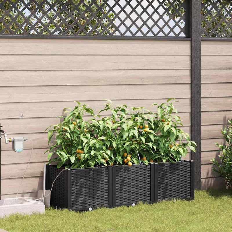 ギャラリービューアに画像をロードする, Vidaxl tuin bloempot 3 pcs zwart staal
