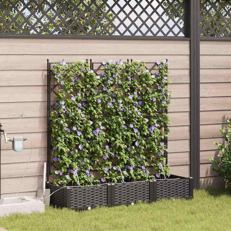 Afbeelding laden in galerijviewer, Vidaxl tuin bloempot 3 pcs zwart staal
