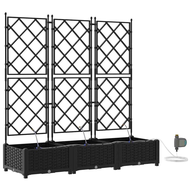 Afbeelding laden in galerijviewer, Vidaxl tuin bloempot 3 pcs zwart staal
