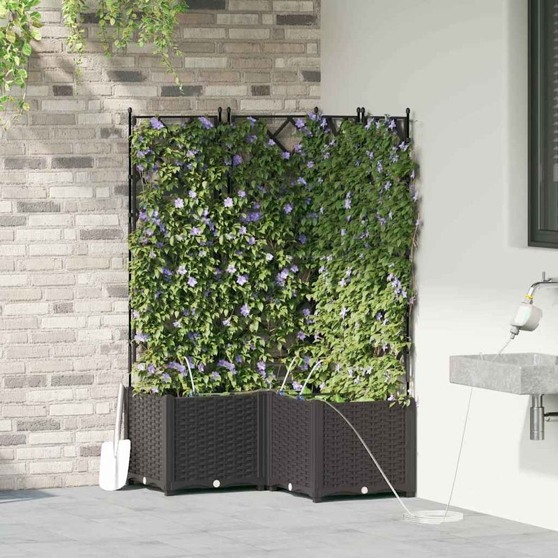 Chargez l'image dans la visionneuse de la galerie, Vidaxl tuin bloempot 3 pcs zwart staal
