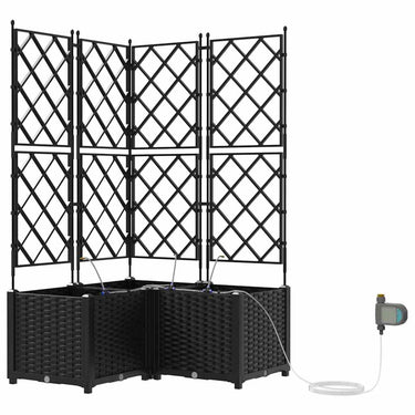 Vidaxl tuin bloempot 3 pcs zwart staal