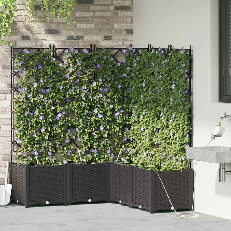 Afbeelding laden in galerijviewer, Vidaxl tuin bloempot 5 pcs zwart staal
