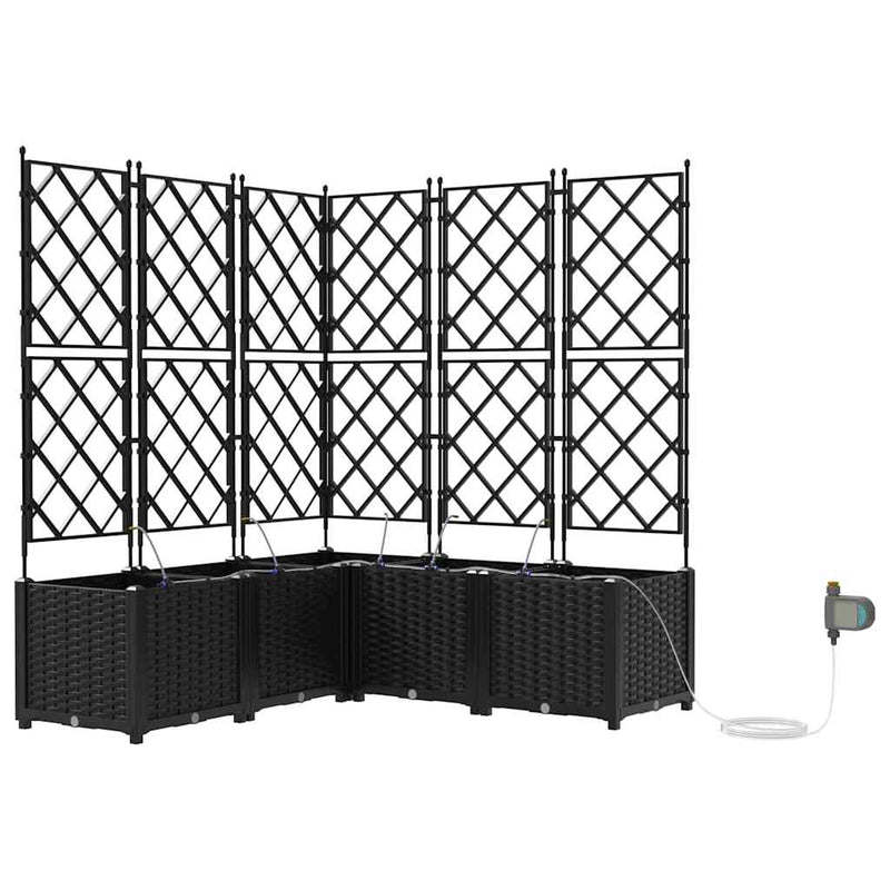 Afbeelding laden in galerijviewer, Vidaxl tuin bloempot 5 pcs zwart staal
