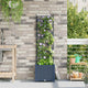 Vidaxl tuin bloempot grijs 40 x 40 x 143 cm staal