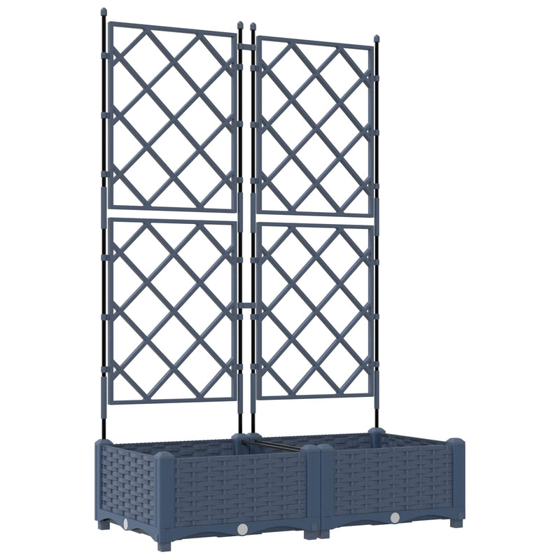 Afbeelding laden in galerijviewer, Vidaxl tuin bloempot 2 pcs grijs 80 x 40 x 125,5 cm staal
