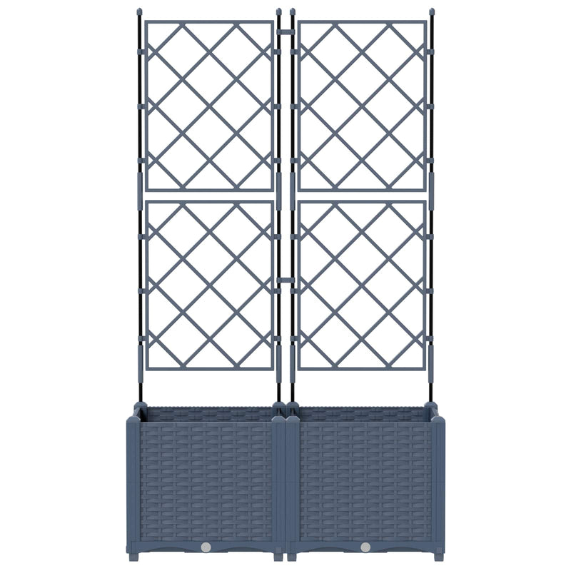 Afbeelding laden in galerijviewer, Vidaxl tuin bloempot 2 pcs grijs 80 x 40 x 143 cm staal
