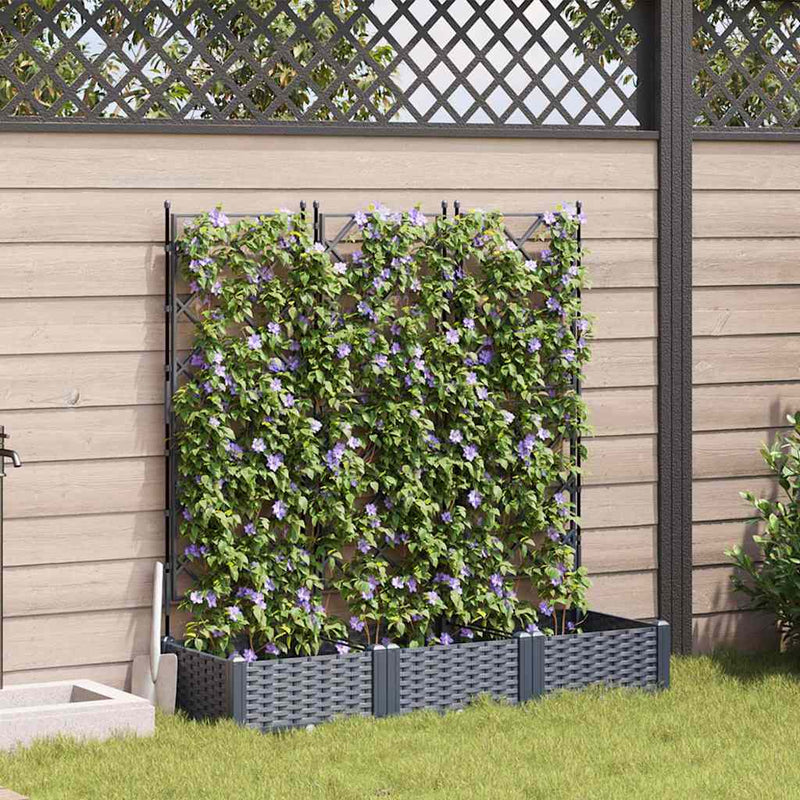 Afbeelding laden in galerijviewer, Vidaxl tuin bloempot 3 pcs grijs 120 x 40 x 125,5 cm staal
