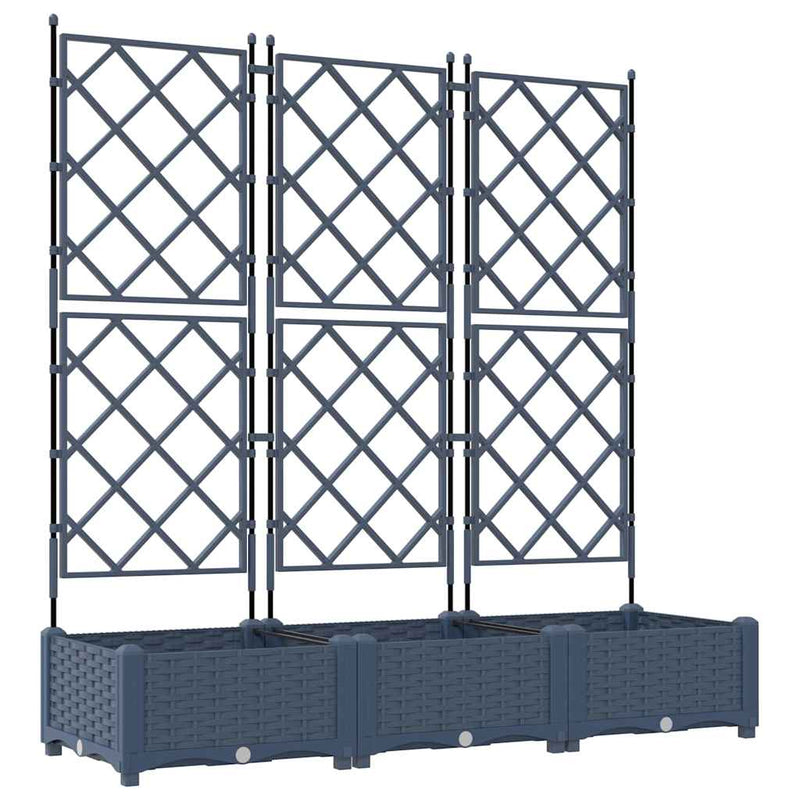 Afbeelding laden in galerijviewer, Vidaxl tuin bloempot 3 pcs grijs 120 x 40 x 125,5 cm staal
