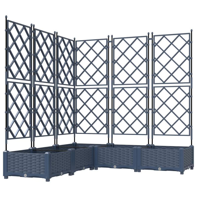 Afbeelding laden in galerijviewer, Vidaxl tuin bloempot 5 pcs grijs 120 x 120 x 125,5 cm staal
