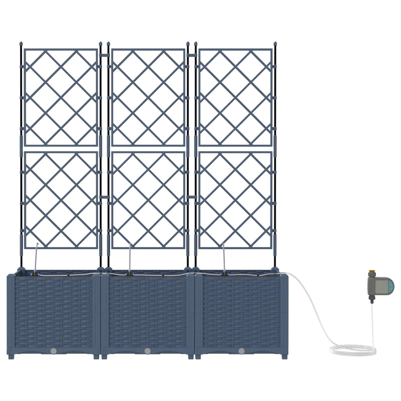 Afbeelding laden in galerijviewer, Vidaxl tuin bloempot 5 pcs grijs 120 x 120 x 125,5 cm staal
