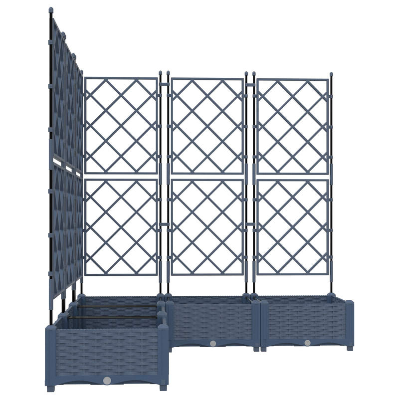 Afbeelding laden in galerijviewer, Vidaxl tuin bloempot 5 pcs grijs 120 x 120 x 125,5 cm staal
