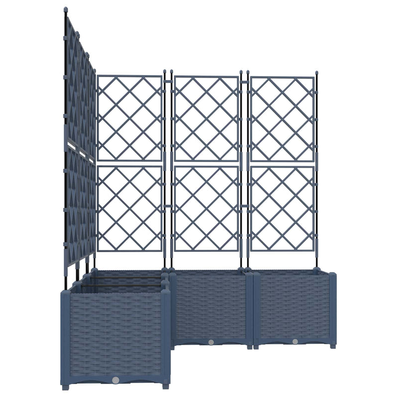 Chargez l'image dans la visionneuse de la galerie, Vidaxl tuin bloempot 5 pcs grijs 120 x 120 x 143 cm staal
