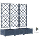 Vidaxl tuin bloempot 3 pcs grijs 120 x 120 x 142 cm staal