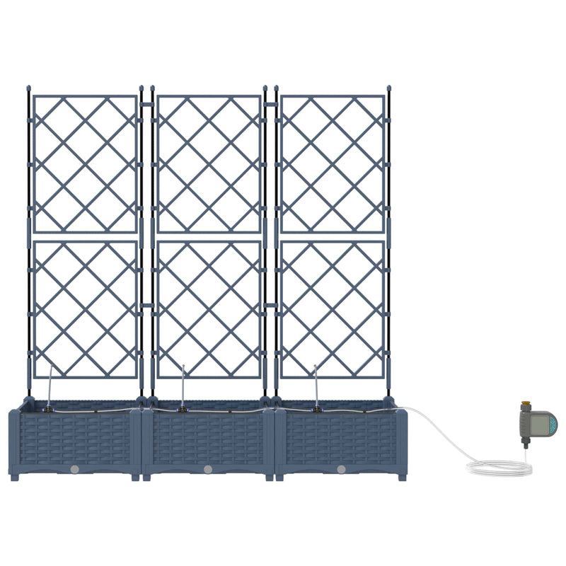 Afbeelding laden in galerijviewer, Vidaxl tuin bloempot 3 pcs grijs 120 x 120 x 142 cm staal
