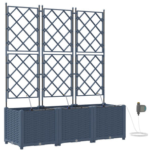 Vidaxl tuin bloempot 3 pcs grijs 120 x 120 x 142 cm staal