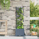 Vidaxl tuin bloempot licht grijs 40 x 40 x 143 cm staal