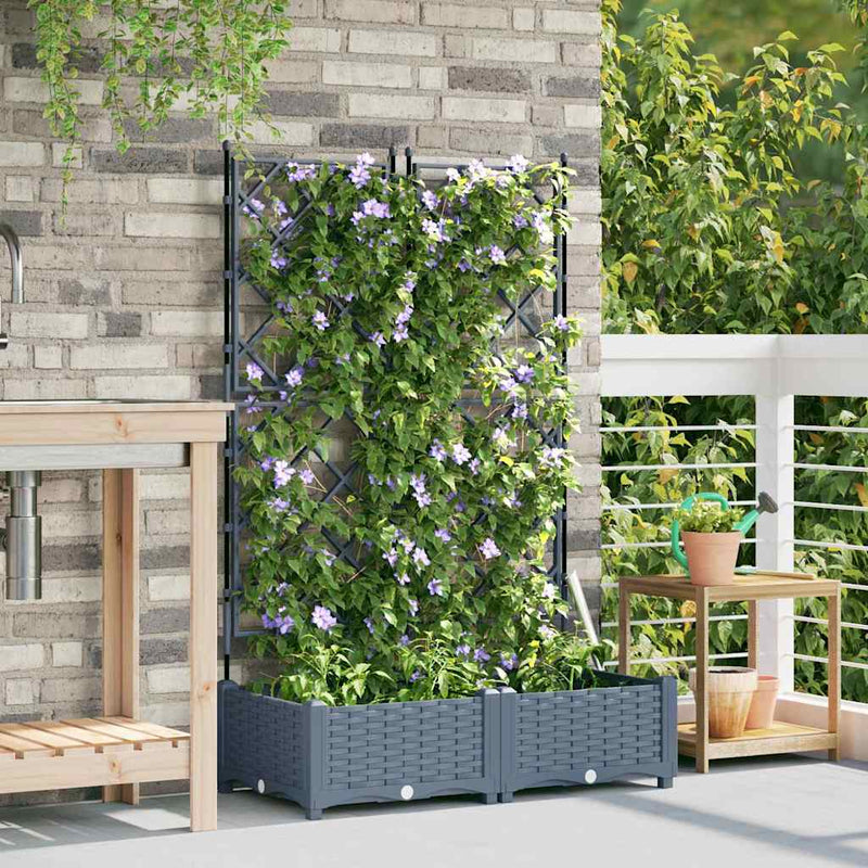 Afbeelding laden in galerijviewer, Vidaxl tuin bloempot 2 pcs licht grijs 80 x 40 x 125,5 cm staal
