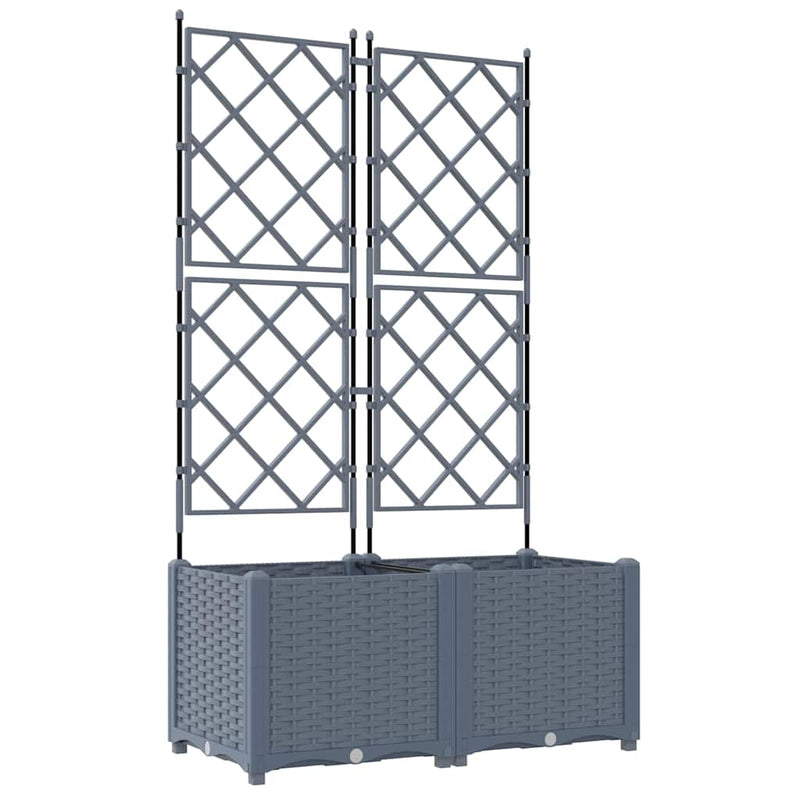 ギャラリービューアに画像をロードする, Vidaxl tuin bloempot 2 pcs licht grijs 80 x 40 x 143 cm staal
