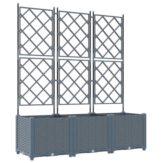 Vidaxl tuin bloempot 3 pcs licht grijs 120 x 40 x 143 cm staal