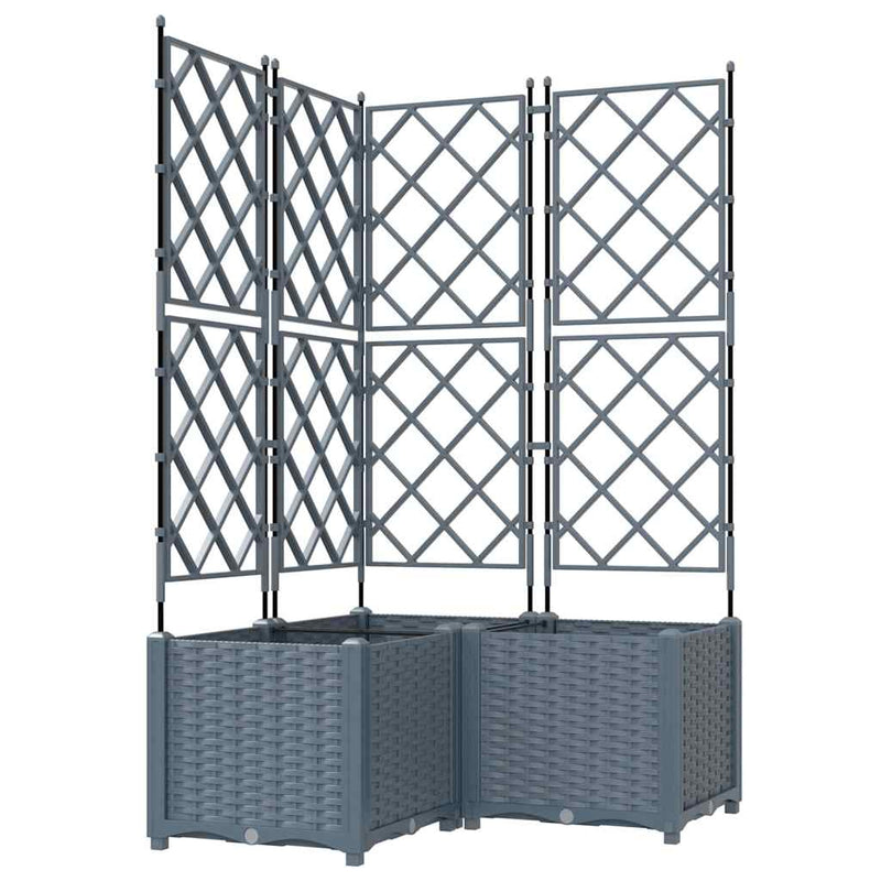 Afbeelding laden in galerijviewer, Vidaxl tuin bloempot 3 pcs licht grijs 80 x 80 x 143 cm staal
