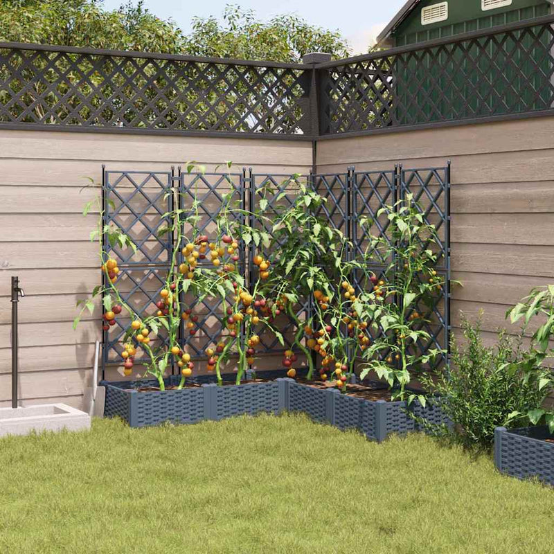 ギャラリービューアに画像をロードする, Vidaxl tuin bloempot 5 pcs licht grijs 120 x 120 x 125,5 cm staal
