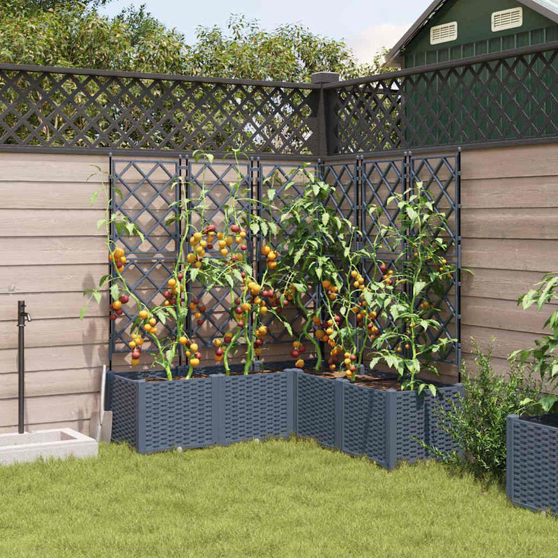 Afbeelding laden in galerijviewer, Vidaxl tuin bloempot 5 pcs licht grijs 120 x 120 x 143 cm staal
