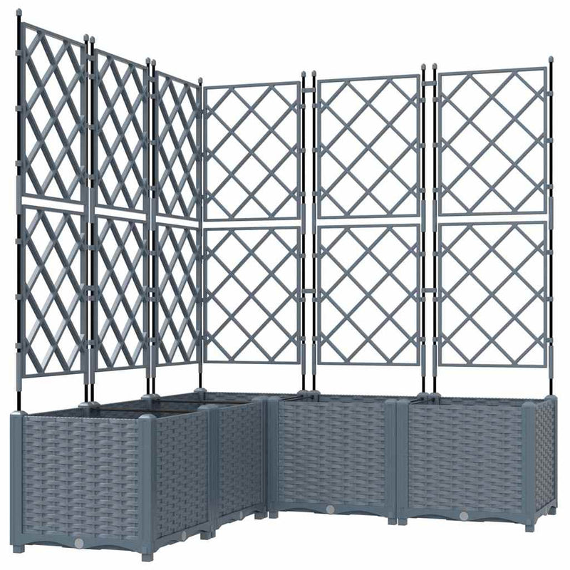 Afbeelding laden in galerijviewer, Vidaxl tuin bloempot 5 pcs licht grijs 120 x 120 x 143 cm staal
