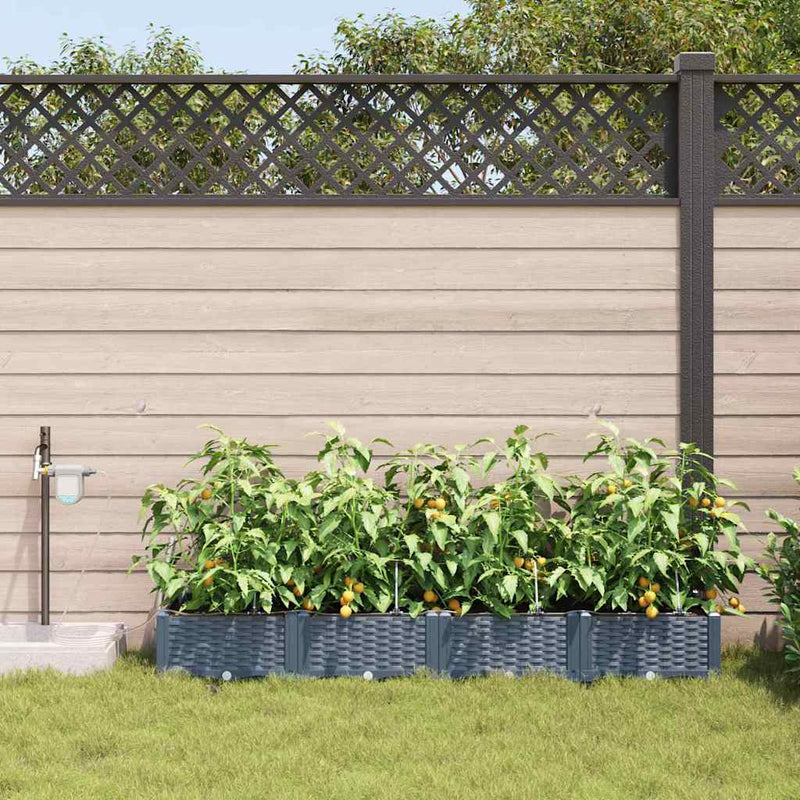 ギャラリービューアに画像をロードする, Vidaxl tuin bloempot 4 pcs licht grijs staal
