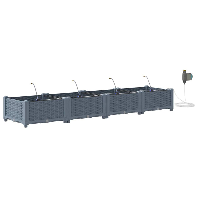 ギャラリービューアに画像をロードする, Vidaxl tuin bloempot 4 pcs licht grijs staal
