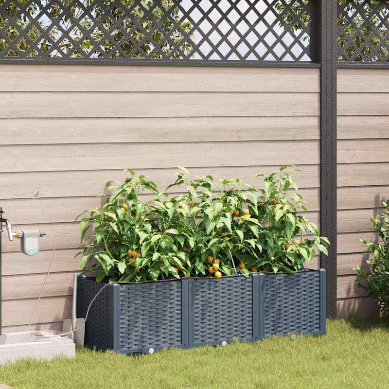 ギャラリービューアに画像をロードする, Vidaxl tuin bloempot 3 pcs licht grijs staal
