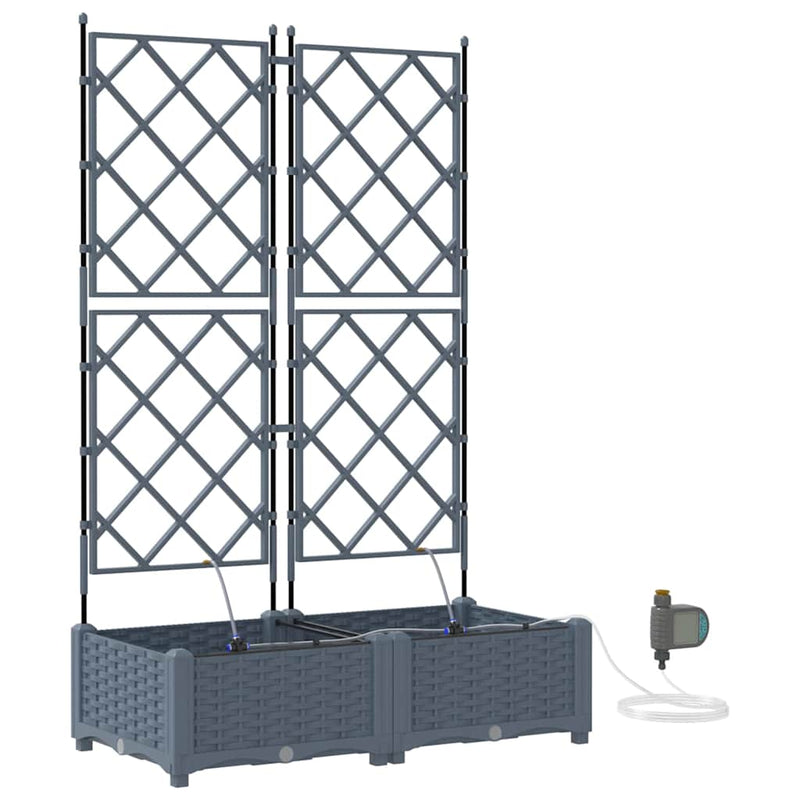 ギャラリービューアに画像をロードする, Vidaxl tuin bloempot 2 pcs licht grijs staal
