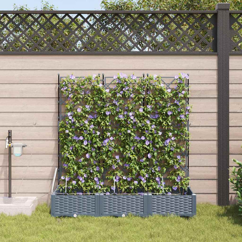 Chargez l'image dans la visionneuse de la galerie, Vidaxl tuin bloempot 3 pcs licht grijs staal
