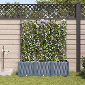 Vidaxl tuin bloempot 3 pcs licht grijs staal