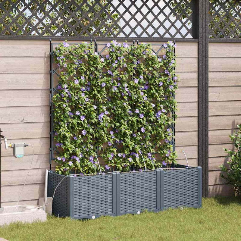 Chargez l'image dans la visionneuse de la galerie, Vidaxl tuin bloempot 3 pcs licht grijs staal
