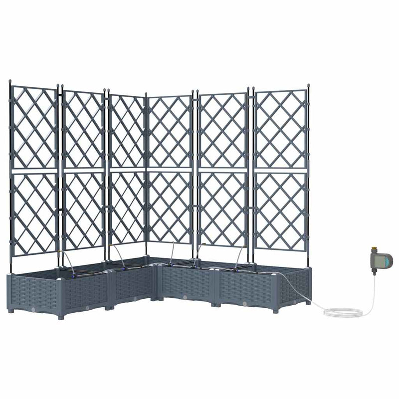 ギャラリービューアに画像をロードする, Vidaxl tuin bloempot 5 pcs licht grijs staal
