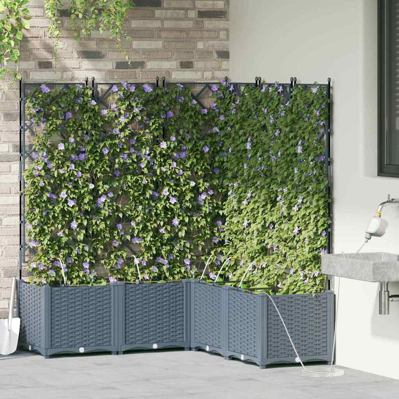 Chargez l'image dans la visionneuse de la galerie, Vidaxl tuin bloempot 5 pcs licht grijs staal
