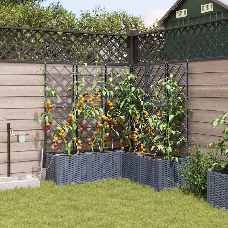 Chargez l'image dans la visionneuse de la galerie, Vidaxl tuin bloempot 5 pcs licht grijs staal
