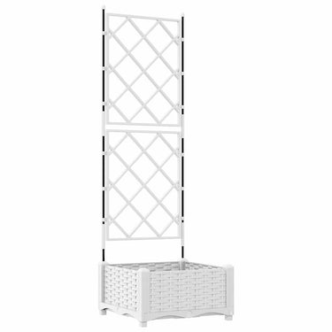 Vidaxl tuin bloempot wit 40 x 40 x 125,5 cm staal